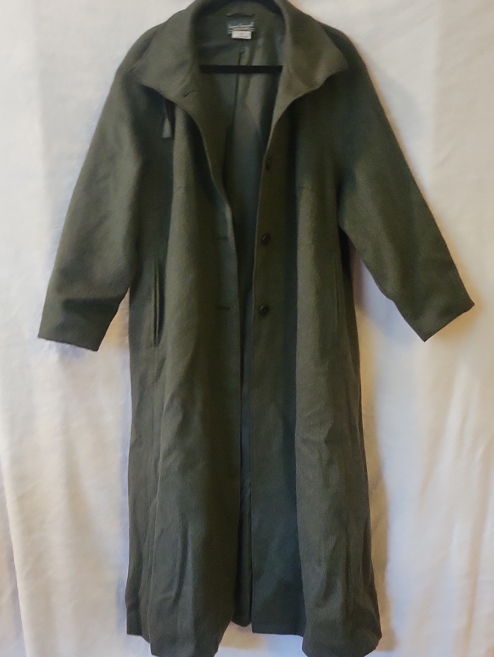 Harvé Benard Olive Green Wool Blend Coat